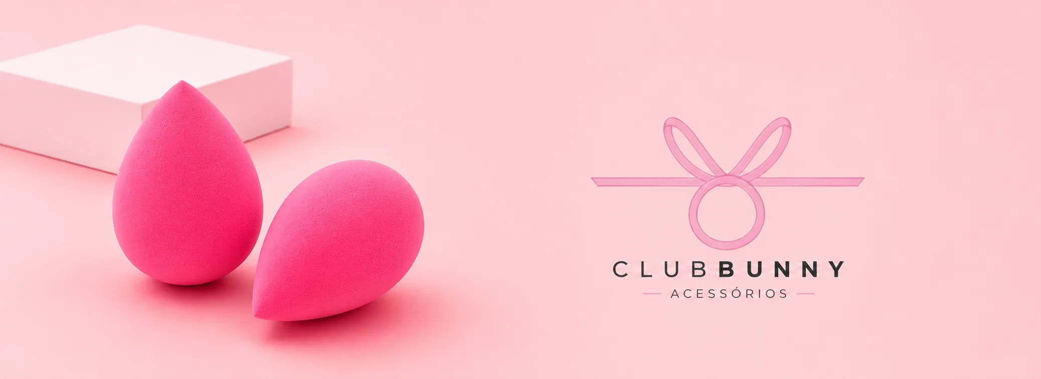 Acessórios de beleza Club Bunny — pincéis, esponjas e escovas
